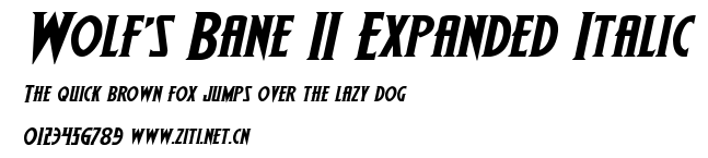 Wolf's Bane II Expanded Italic.ttf字體轉換器圖片
