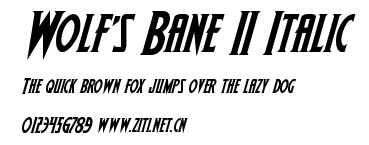Wolf's Bane II Italic.ttf字體轉換器圖片