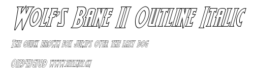 Wolf's Bane II Outline Italic.ttf字體轉換器圖片