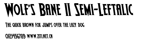 Wolf's Bane II Semi-Leftalic.ttf字體轉換器圖片