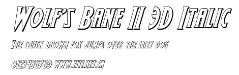 Wolf's Bane II 3D Italic.ttf字體轉換器圖片