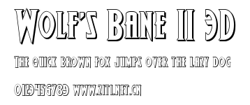 Wolf's Bane II 3D.ttf字體轉換器圖片