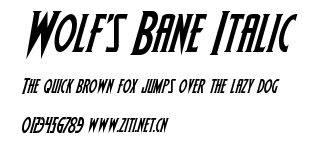 Wolf's Bane Italic.ttf字體轉換器圖片
