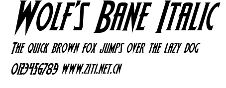 Wolf's Bane Italic.ttf字體轉換器圖片