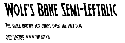 Wolf's Bane Semi-Leftalic.ttf字體轉換器圖片