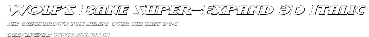 Wolf's Bane Super-Expand 3D Italic.ttf字體轉換器圖片