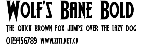 Wolf's Bane Bold.ttf字體轉換器圖片