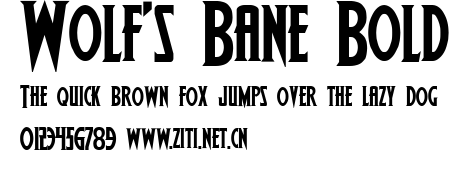 Wolf's Bane Bold.ttf字體轉換器圖片