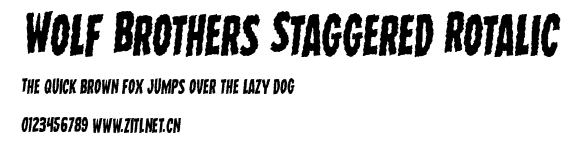 Wolf Brothers Staggered Rotalic.ttf字體轉換器圖片