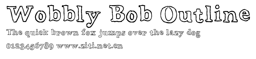 Wobbly Bob Outline.ttf字體轉換器圖片