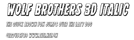 Wolf Brothers 3D Italic.ttf字體轉換器圖片