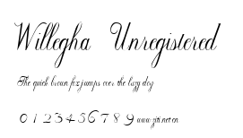 Willegha (Unregistered).ttf字體轉換器圖片