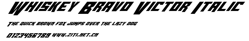Whiskey Bravo Victor Italic.ttf字體轉換器圖片