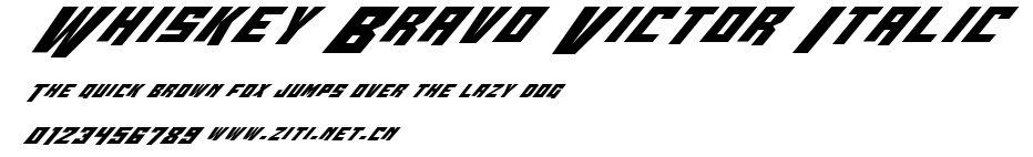 Whiskey Bravo Victor Italic.ttf字體轉換器圖片