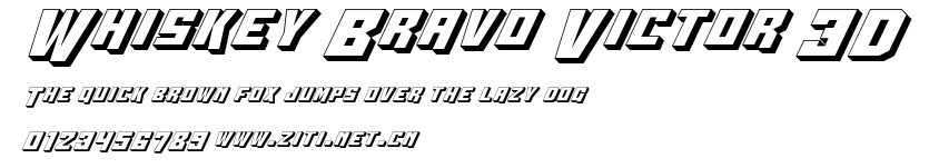 Whiskey Bravo Victor 3D.ttf字體轉換器圖片