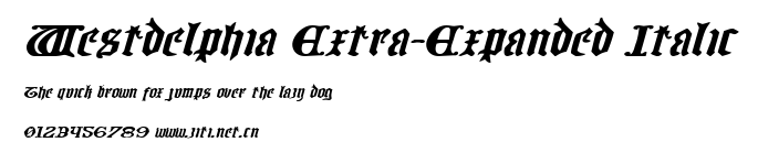 Westdelphia Extra-Expanded Italic.ttf字體轉換器圖片