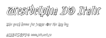 Westdelphia 3D Italic.ttf字體轉換器圖片