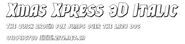 Xmas Xpress 3D Italic.ttf字體轉換器圖片