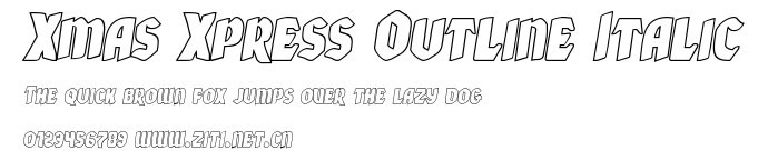 Xmas Xpress Outline Italic.ttf字體轉換器圖片