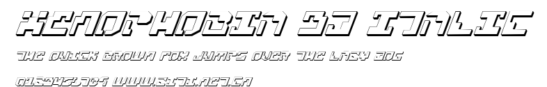 Xenophobia 3D Italic.ttf字體轉換器圖片