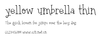 yellow umbrella thin.ttf